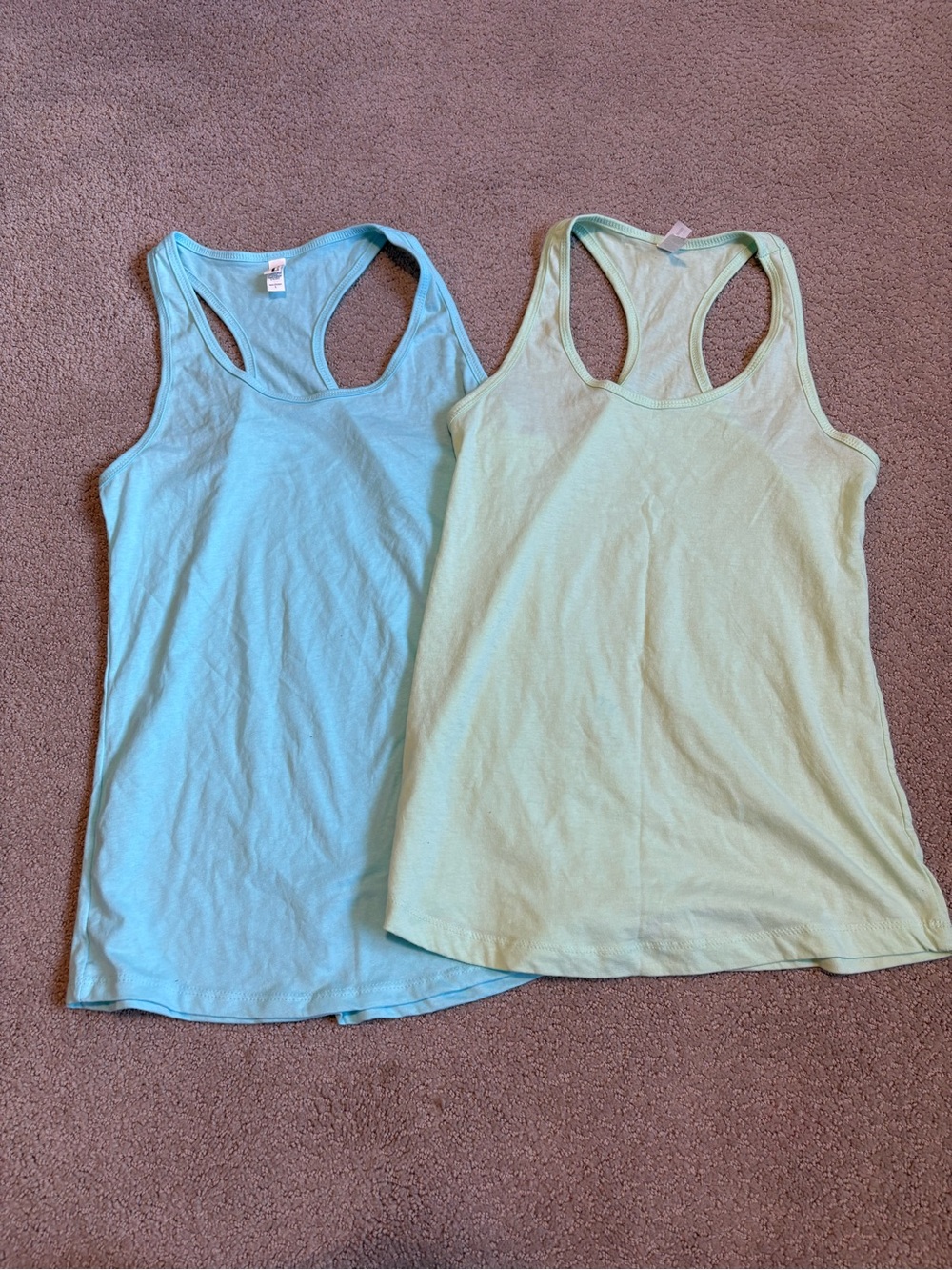 2 Racerback Tank Tops - Light Blue & Pale Mint